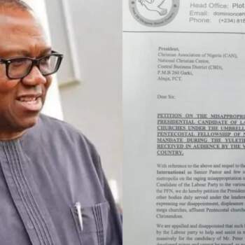 Christian Association Of Nigeria Vows To Investigate The N2Billion Monetary Gift By Labour Party Presidential Candidate, Peter Obi Dividing Religious Leaders