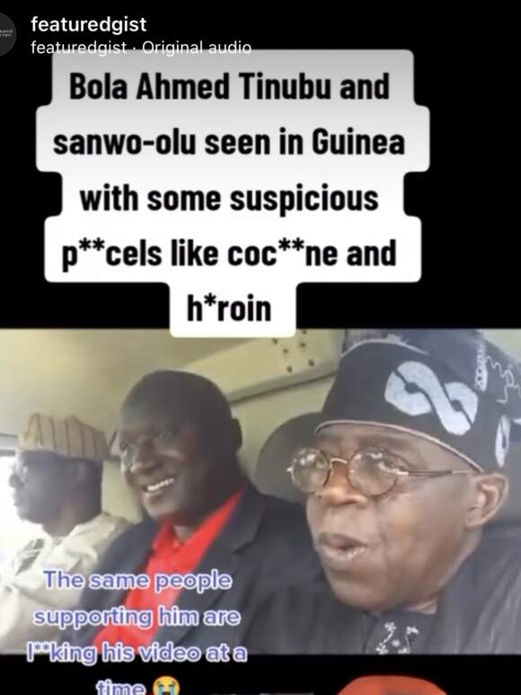 Bola Tinubu And Sanwo Olu Allegedly Seen In Guinea  In Cocaine And Other Substance