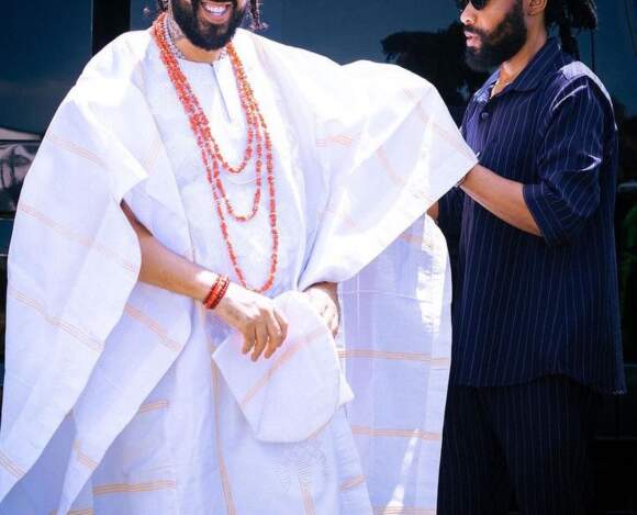 Photos Of French Montana In Agbada For His Video Shoot