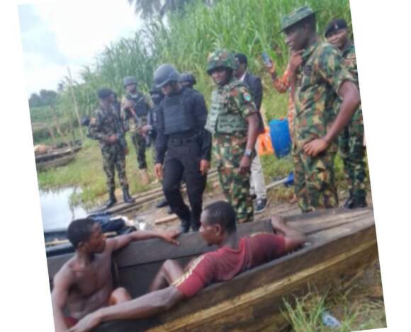 Two suspects arrested as Navy seizes boat with stolen 12,000 litres of diesel in Rivers
